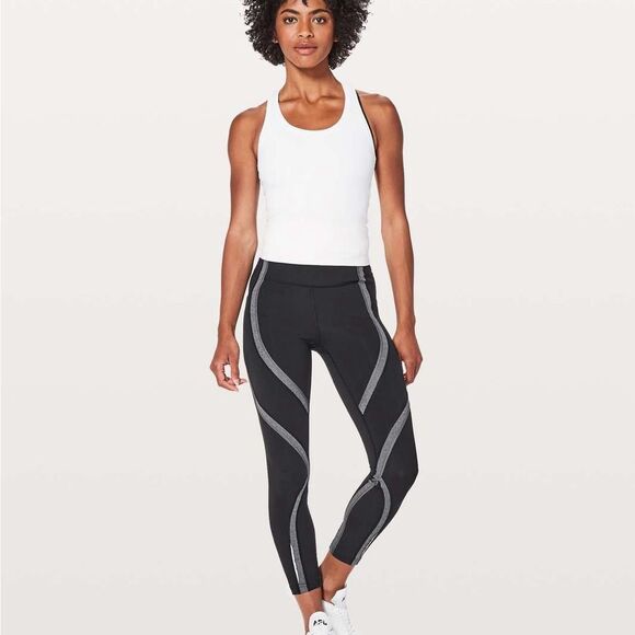 Lululemon Wild Twist 7/8 Tight 25 in. Black Heathered  Gray. Size 6. - Picture 1 of 12